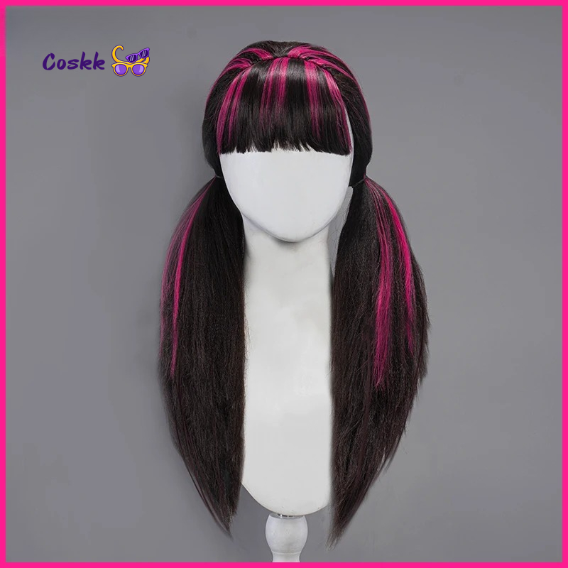Anime Cosplay Long Black Hair - Parrucca per cosplay Draculauraa, capelli lunghi