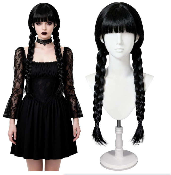 Anime Cosplay Long Black Hair - Parrucche lunghe gotiche per cosplay da