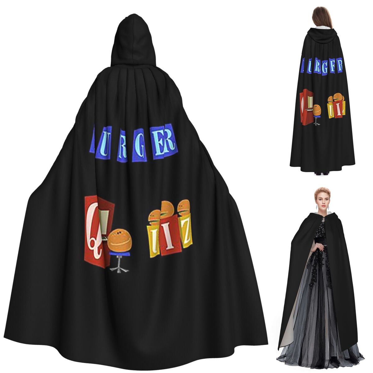 Anime Cosplay Quiz - Burger Quiz Nuovo logo Mantello lungo