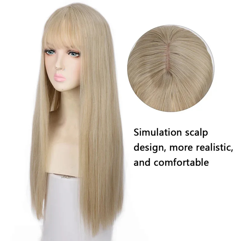 Anime Cosplay Long Black Hair - Parrucca sintetica Houyan 2026 con capelli