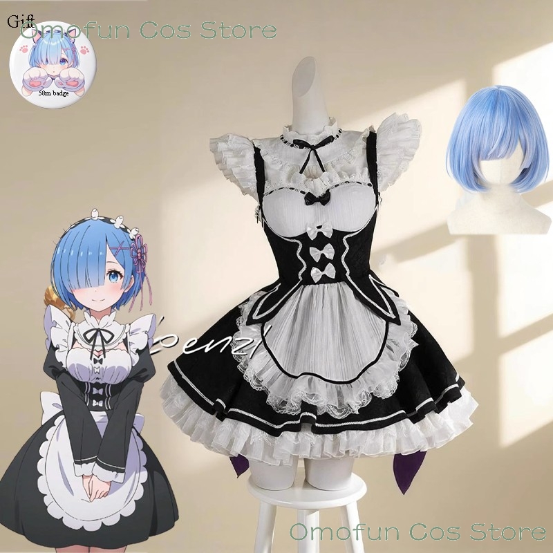 Anime Cosplay Rem - Costume Cosplay Re:Zero Rem Remu -