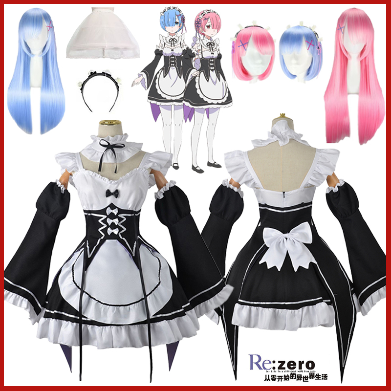 Anime Cosplay Rem - Costume Cosplay Anime Ram Rem Lolita