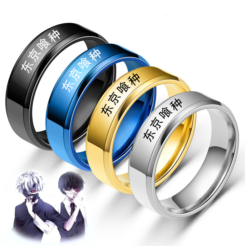 Anime Cosplay Tokyo Ghoul - Anelli in Acciaio Inossidabile 316L Nero